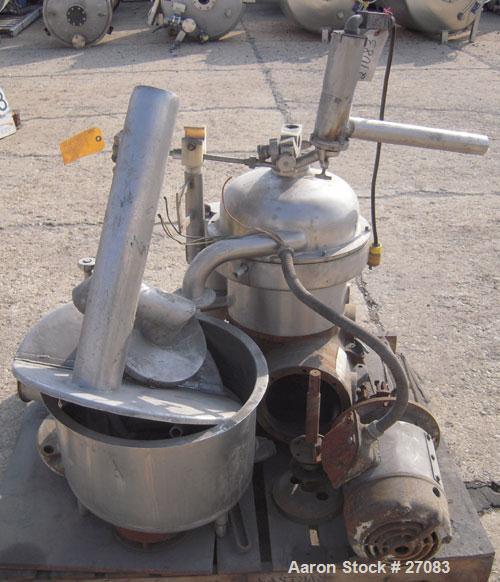 Used Stainless Steel Westfalia Self-Thinking Separator/Desludger Centrifuge, SA