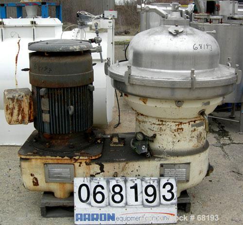 Used Stainless Steel Westfalia Desludger Disc Centrifuge, SA-82-06-177