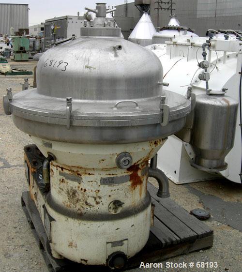 Used Stainless Steel Westfalia Desludger Disc Centrifuge, SA-82-06-177