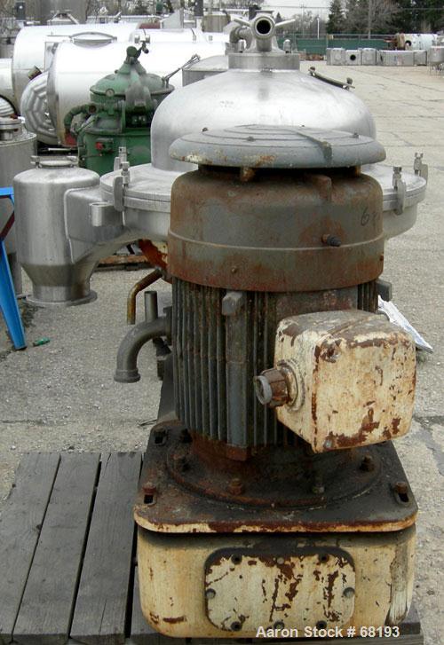 Used Stainless Steel Westfalia Desludger Disc Centrifuge, SA-82-06-177