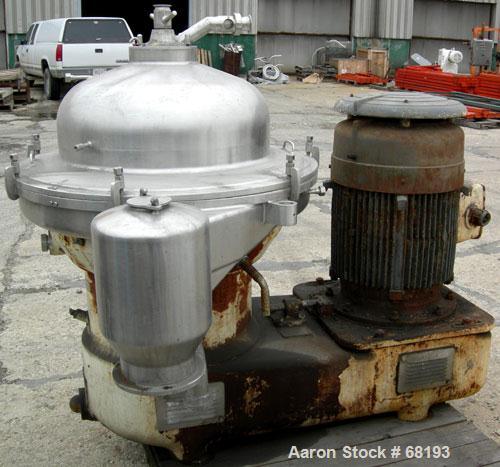 Used Stainless Steel Westfalia Desludger Disc Centrifuge, SA-82-06-177