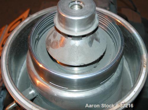Used Westfalia SA00H-205 (SA1-02-076) Pilot Scale Desludger, Sanitary Separator Design. Maximum bowl speed 10,000 rpm, max feed rate 3.5 gpm, pump discharge on light phase. 1.5 hp motor 420/3/50/1410...