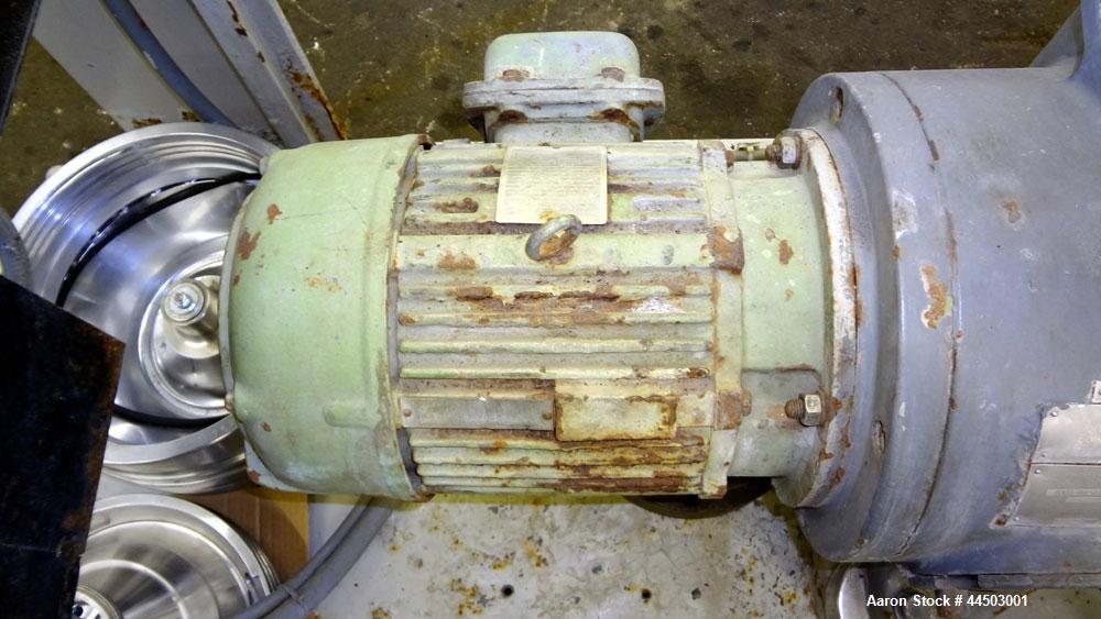 Used Westfalia SA14-06-076 Desludger Disc Centrifuge. 329 Stainless steel construction on product contact areas. Maximum bowl speed 7560 rpm, clarifier design (liquid/solids separation), centripetal ...