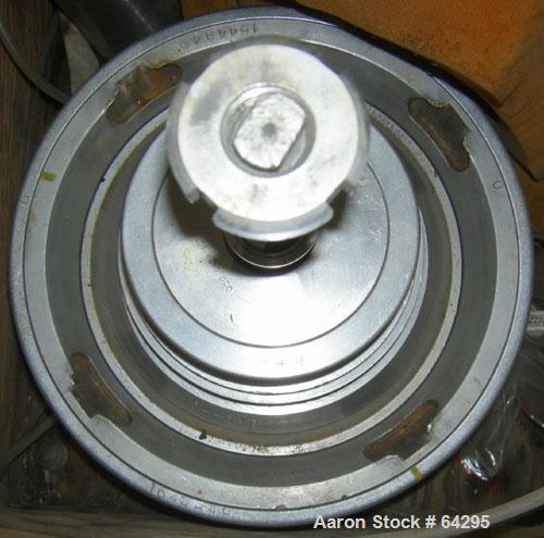 Used Westfalia SA7-06-076 Desludger Disc Centrifuge, 316 Stainless Steel Construction (Product Contact Areas). Maximum bowl speed 8400 rpm, clarifier design, centripetal pump liquid discharge. Driven...