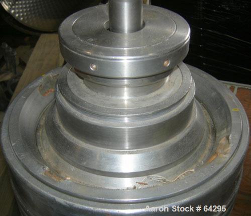 Used Westfalia SA7-06-076 Desludger Disc Centrifuge, 316 Stainless Steel Construction (Product Contact Areas). Maximum bowl speed 8400 rpm, clarifier design, centripetal pump liquid discharge. Driven...