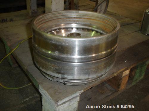 Used Westfalia SA7-06-076 Desludger Disc Centrifuge, 316 Stainless Steel Construction (Product Contact Areas). Maximum bowl speed 8400 rpm, clarifier design, centripetal pump liquid discharge. Driven...