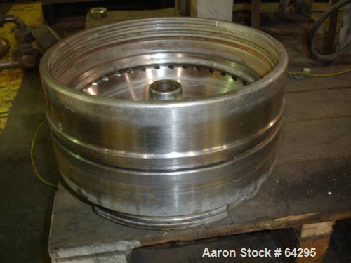 Used Westfalia SA7-06-076 Desludger Disc Centrifuge, 316 Stainless Steel Construction (Product Contact Areas). Maximum bowl speed 8400 rpm, clarifier design, centripetal pump liquid discharge. Driven...
