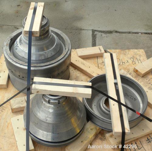 Used Westfalia Disc Centrifuge, Model SAMN-5036, 329 stainless steel. Maximum bowl speed 6500 rpm, centripetal pump liquid discharge. Direct driven by an approximately 20 hp motor.