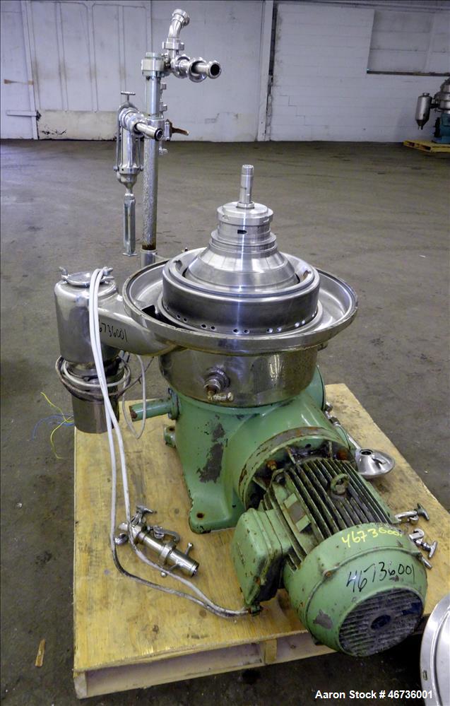 Used Westfalia SAMN-5036 Desludger Disc Centrifuge.