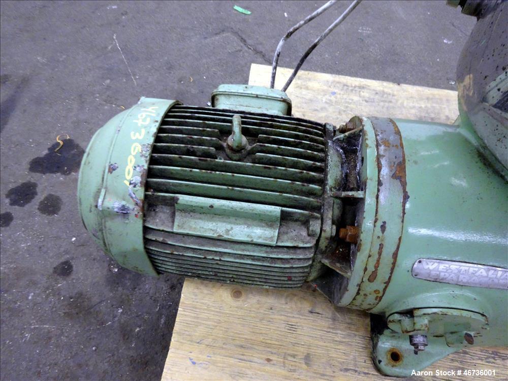 Used Westfalia SAMN-5036 Desludger Disc Centrifuge.