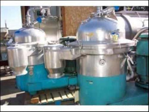 Used- Westfalia SAMR-15037 Desludger Disc Centrifuge. Stainless steel construction (product contact areas), max bowl speed 4...