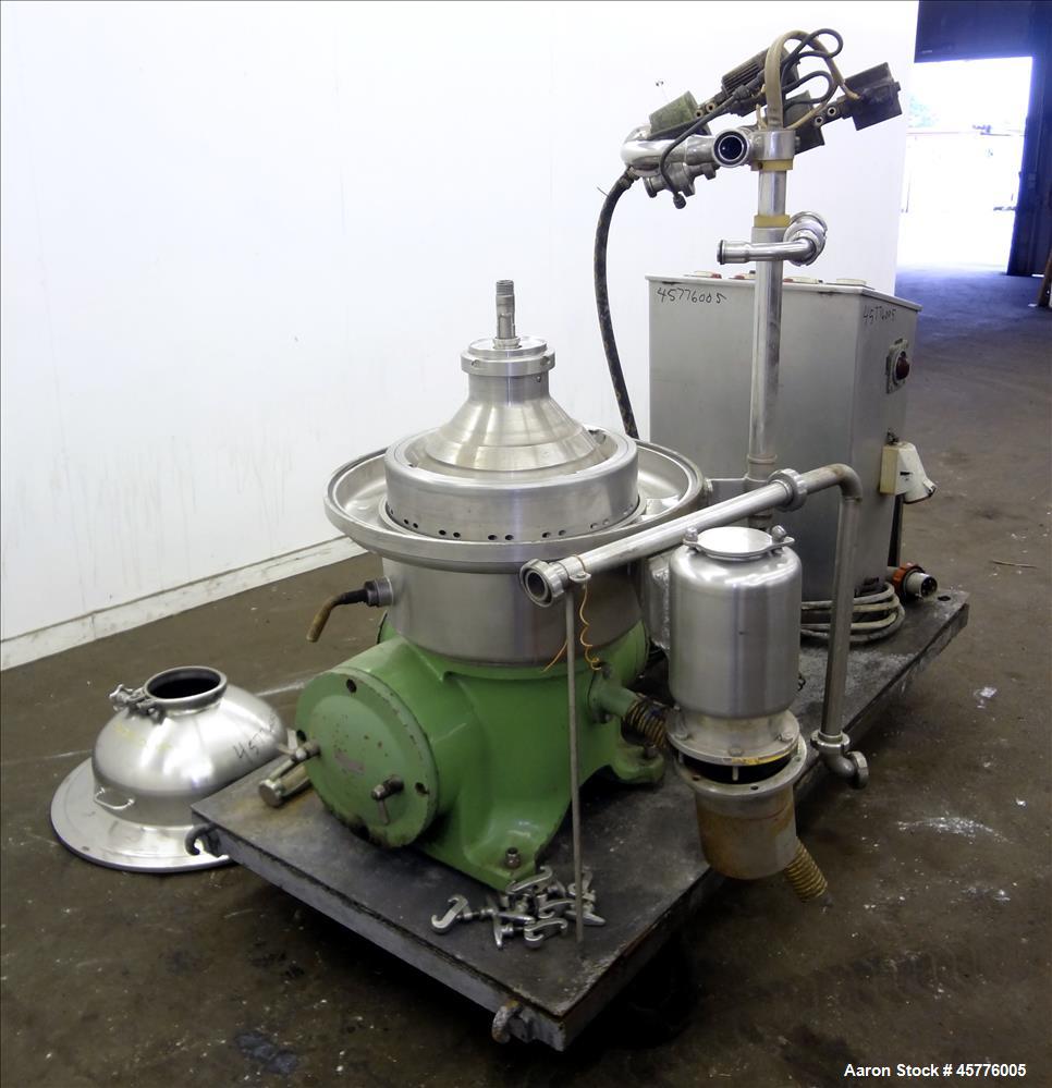 Used Westfalia SAMR-5036 Desludger Disc Centrifuge.