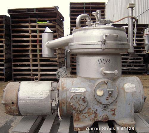 Used Stainless Steel Westfalia Desludger Disc Centrifuge, SAOWH-3036 