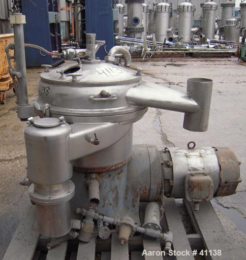 Used Stainless Steel Westfalia Desludger Disc Centrifuge, SAOWH-3036 