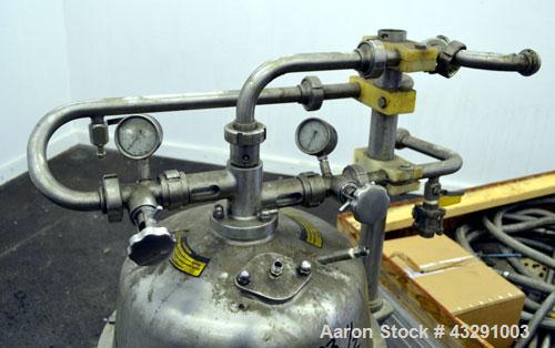 Used Westfalia SB-7-01-576 Desludger Disc Centrifuge, 316 Stainless steel (product contact areas), maximum bowl speed 9160 rpm, separator design (liquid/liquid/solids separation), light & heavy phase...
