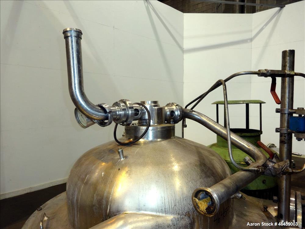 Used Westfalia SB-80-33-177 Desludger Disc Centrifuge. 316 Stainless steel construction (product contact areas), maximum bowl speed 4420 rpm, separator design (Liquid/liquid/solids separation), self-...