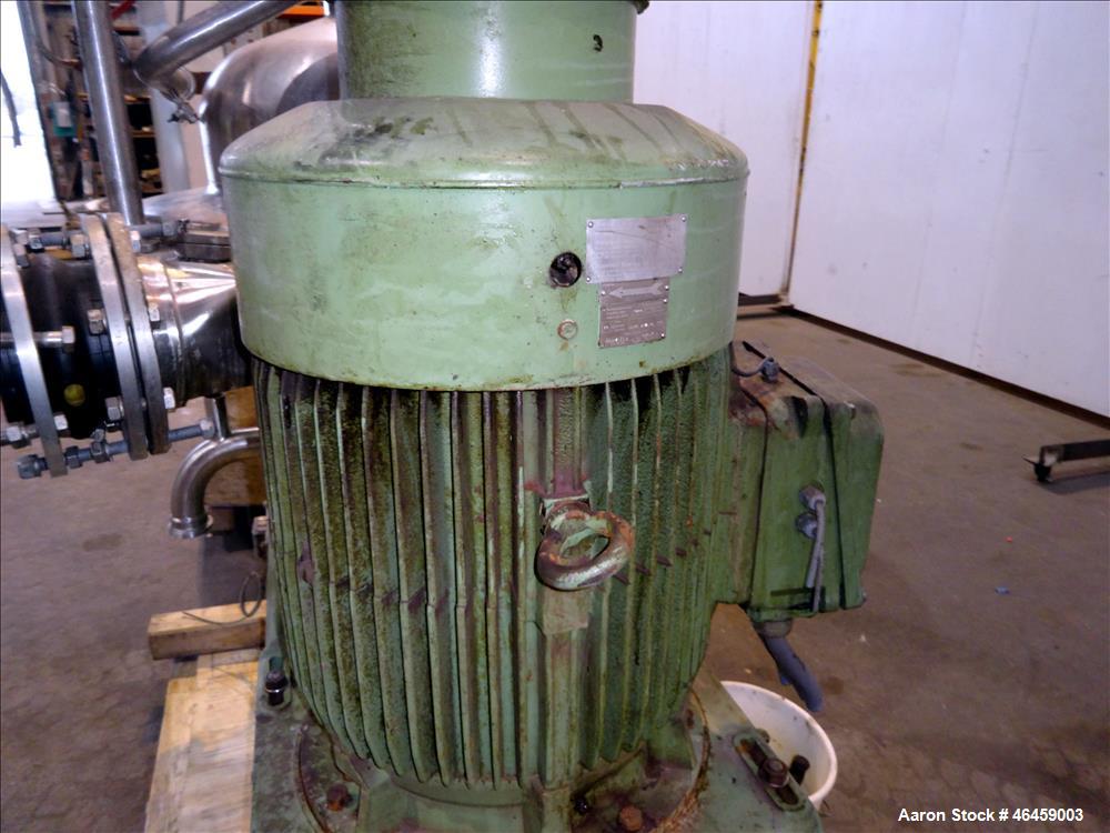 Used Westfalia SB-80-33-177 Desludger Disc Centrifuge. 316 Stainless steel construction (product contact areas), maximum bowl speed 4420 rpm, separator design (Liquid/liquid/solids separation), self-...
