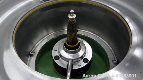 Used Westfalia SB-14-36-076 Desluder Disc Centrifuge. 316 Stainless Steel on product contact areas. Maximum bowl speed 7570 rpm. clarifier design (liquid/solid separation), self-thinking solids disch...