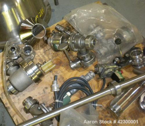 Used Westfalia SB-7-06-076 Desludger Disc Centrifuge, 316 stainless steel construction on product contact areas, clarifier design, centripetal pump liquid discharge, direct drive configuration, appro...