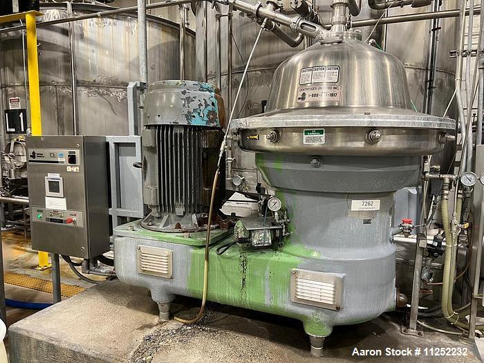 Used Westfalia Automatic Desluding Disc Centrifuge