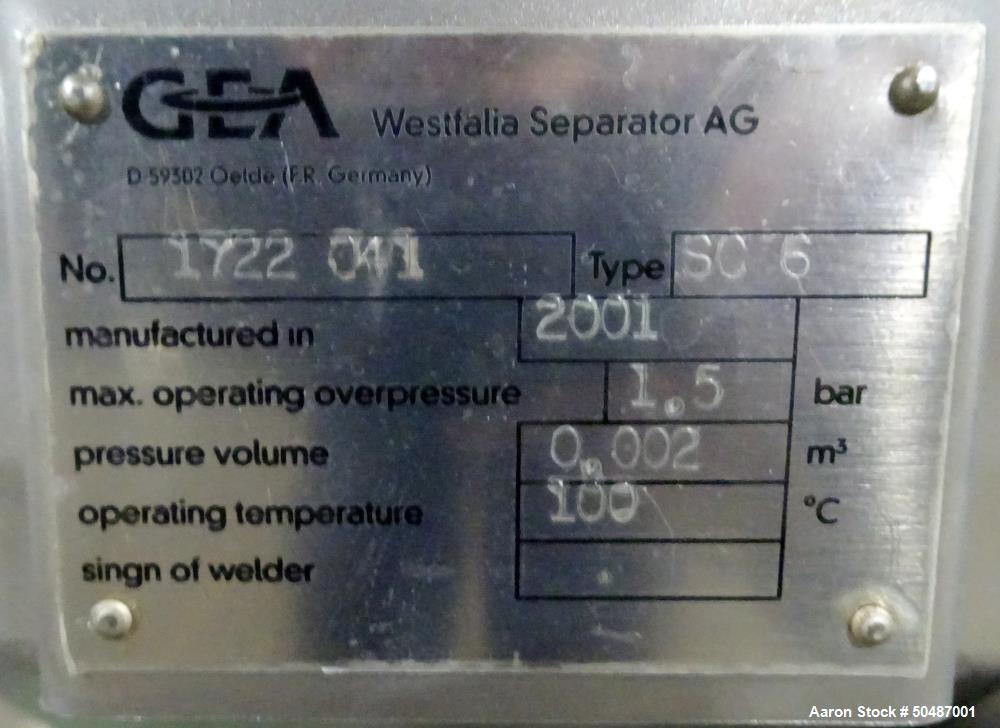 Used GEA Westfalia Centrifuge