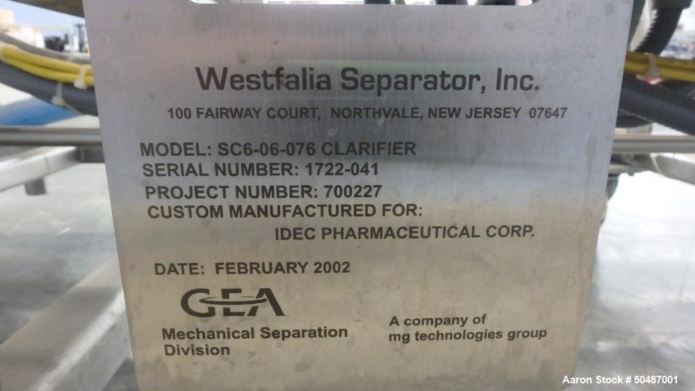 Used- GEA Westfalia Centrifuge