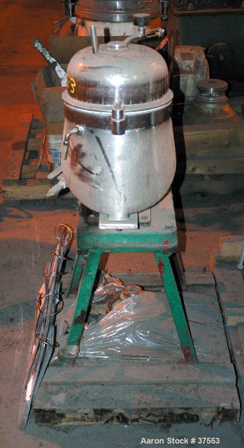 USED: Westfalia SA-1-06-175 pilot scale desludger. Sanitary clarifier design. Max bowl speed 10,000 rpm, max feed rate 3.5 gpm, liquid phase discharged under pressure. 1 kw fixed speed drive, 420/3/5...