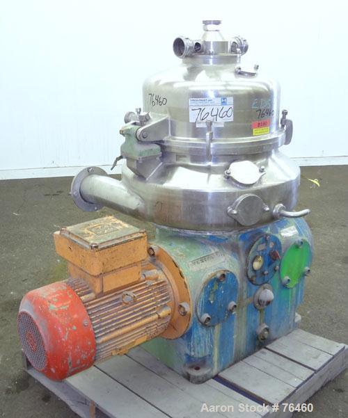 Used Stainless Steel Westfalia Desludger Disc Centrifuge, VA-35-09-566