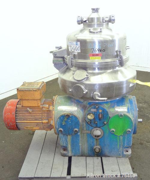 Used Stainless Steel Westfalia Desludger Disc Centrifuge, VA-35-09-566