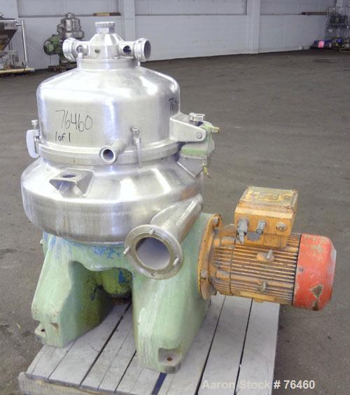 Used Stainless Steel Westfalia Desludger Disc Centrifuge, VA-35-09-566