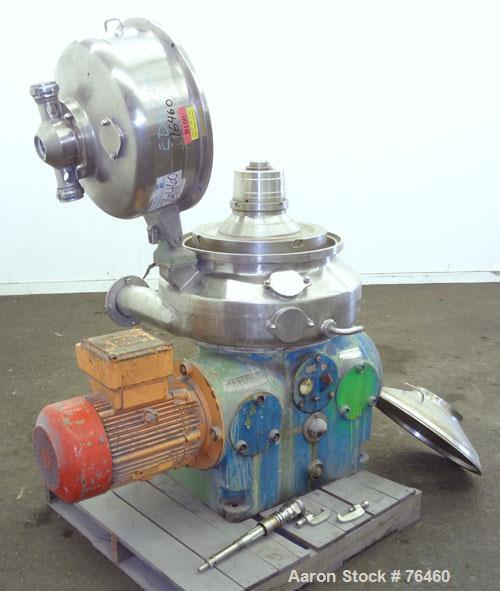 Used Stainless Steel Westfalia Desludger Disc Centrifuge, VA-35-09-566