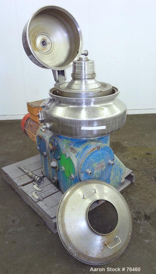 Used Stainless Steel Westfalia Desludger Disc Centrifuge, VA-35-09-566