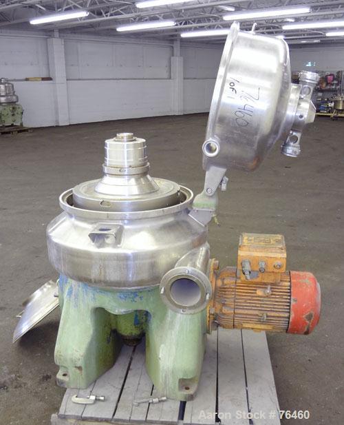Used Stainless Steel Westfalia Desludger Disc Centrifuge, VA-35-09-566