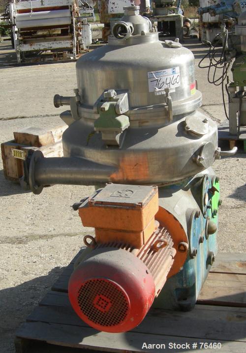 Used Stainless Steel Westfalia Desludger Disc Centrifuge, VA-35-09-566
