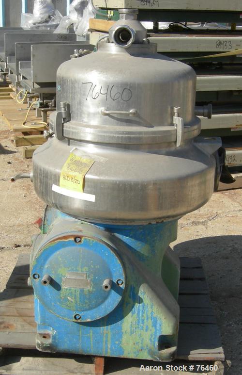Used Stainless Steel Westfalia Desludger Disc Centrifuge, VA-35-09-566