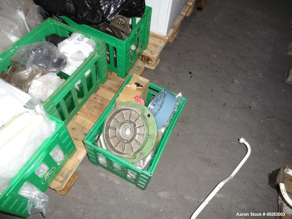 Used GEA-Westfalia OSC-5-02-066/5 Desludger Disc Centrifuge. Stainless steel bowl construction. Max bowl speed 7290 rpm. Separator design (liquid/liquid/solids separation). Light phase centripetal pu...