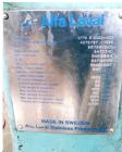 Used Alfa Laval centrifuge, type AFPX513XGD-1403/1996. Material of construction is stainless steel. Capacity 4m3 , max bowl speed 5121 rpm by a 45 hp/30 kW, 300 volt/50 cycle/3 ph motor. Max working ...