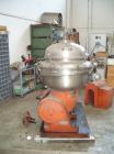 Used Alfa Laval BRPX-213-35H-11 Desludger Disc Centrifuge, Stainless Steel. Max bowl speed 1420-1500 rpm by an approximate 18.5 kW (25 hp), 3/50/280 volt, 1460 rpm motor.