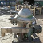 USED: Alfa-Laval brpx-309-34s desludger, two phase clarifier in stainless construction, flange mtd motor, 11 kw, 3/50/380, inlet & discharge piping.