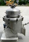 USED: Alfa Laval BRPX-213 desludger disc centrifuge. 316 stainless steel construction on product contact areas. Clarifier design, centripetal pump liquid discharge, direct drive configuration with mo...
