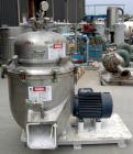 USED: Alfa Laval BRPX-213 desludger disc centrifuge. 316 stainless steel construction on product contact areas. Clarifier design, centripetal pump liquid discharge, direct drive configuration with mo...