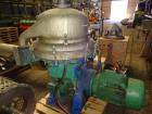 Used Alfa Laval BRPX-413-XGD-14C Desludging Disc Centrifuge. Stainless steel construction (product contact area). Clarifier design (liquid/solids separation), bottom feed design, centripetal pump liq...