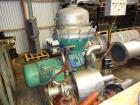 Used Alfa Laval BRPX-413-XGD-14C Desludging Disc Centrifuge. Stainless steel construction (product contact area). Clarifier design (liquid/solids separation), bottom feed design, centripetal pump liq...