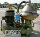 Used Alfa Laval BRPX-417-SFV-31CCL desludger disc centrifuge, 316 stainless steel construction on product contact areas. max bowl speed 3980 rpm. Clarifier design, centripetal pump liquid discharge, ...