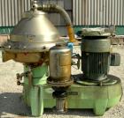 Used Alfa Laval BRPX-417-SFV-31CCL desludger disc centrifuge, 316 stainless steel construction on product contact areas. max bowl speed 3980 rpm. Clarifier design, centripetal pump liquid discharge, ...