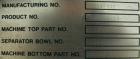Used Alfa Laval BRPX-417-SFV-31CCL desludger disc centrifuge, 316 stainless steel construction on product contact areas. max bowl speed 3980 rpm. Clarifier design, centripetal pump liquid discharge, ...