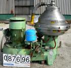 Used Alfa Laval BRPX-417-SFV-31CCL desludger disc centrifuge, 316 stainless steel construction on product contact areas. max bowl speed 3980 rpm. Clarifier design, centripetal pump liquid discharge, ...