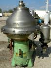 Used Alfa Laval BRPX-417-SFV-31CCL desludger disc centrifuge, 316 stainless steel construction on product contact areas. max bowl speed 3980 rpm. Clarifier design, centripetal pump liquid discharge, ...