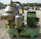Used Alfa Laval BRPX-417-SFV-31CCL desludger disc centrifuge, 316 stainless steel construction on product contact areas. max bowl speed 3980 rpm. Clarifier design, centripetal pump liquid discharge, ...