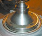 USED: Alfa Laval desludger disc centrifuge, model BRPX207-SGV-34.  316 stainless steel on product contact areas, clarifier design. Water harness, approx 7.5 hp motor (no tag), mounted on a sub-base.